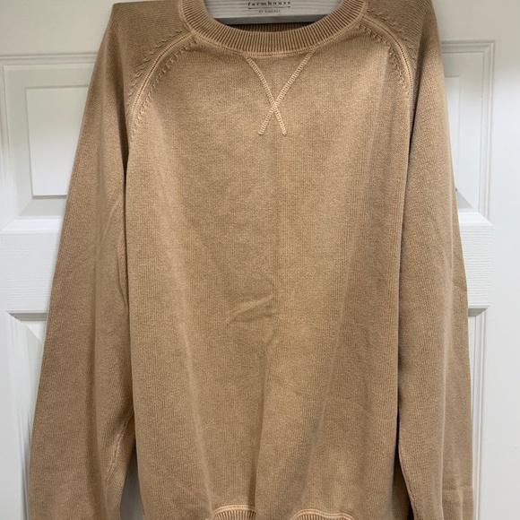Paradise Collection Men’s Sweater Medium 100% Cotton Natural Fiber Camel Brown - Picture 1 of 6